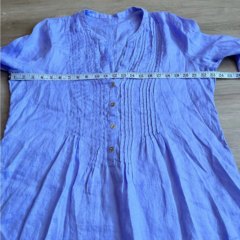 Lilly Pulitzer Sarasota Linen Tunic Top in Lillys Lilac SZ L - Picture 4 of 9